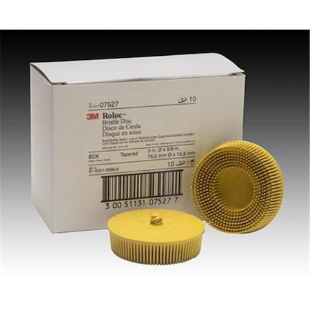 3M 3-M Company 07527 3 Inch Yellow Scotch-Brite Roloc Bristle Discs MM07527